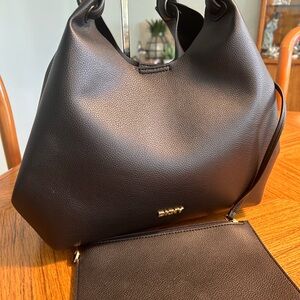 new DKNY Black Hobo Bag with Pouch